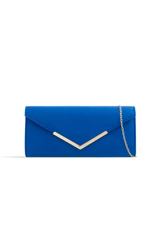 Royal Blue Suede Envelope Clutch Bag by Aftershock London