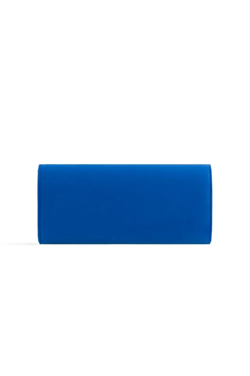 Royal Blue Suede Envelope Clutch Bag by Aftershock London