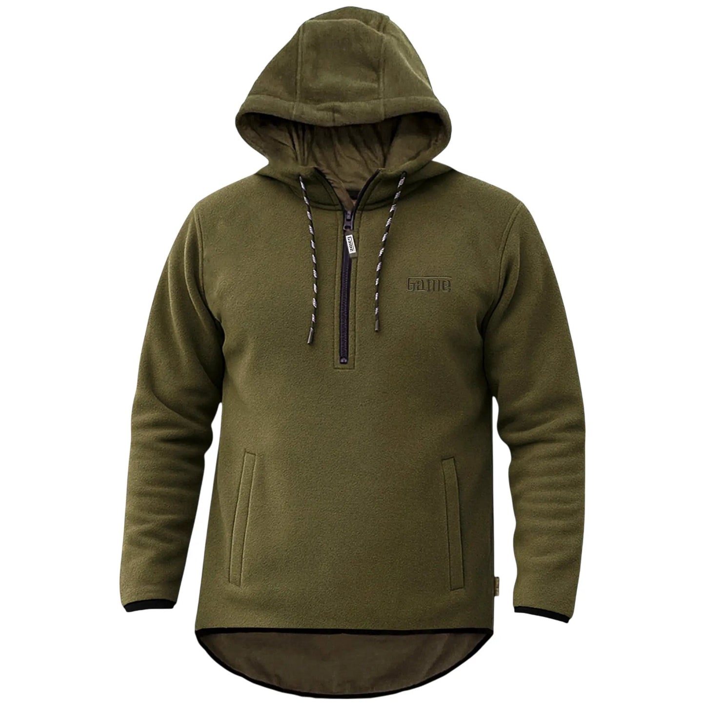 Game Mens Alpine Fleece 1/4 Zip Curved Hoodie by Game Technical Apparel
