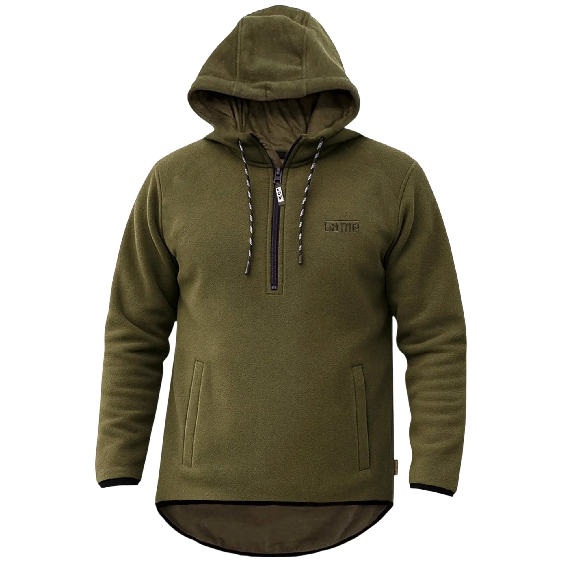 Game Mens Alpine Fleece 1/4 Zip Curved Hoodie by Game Technical Apparel