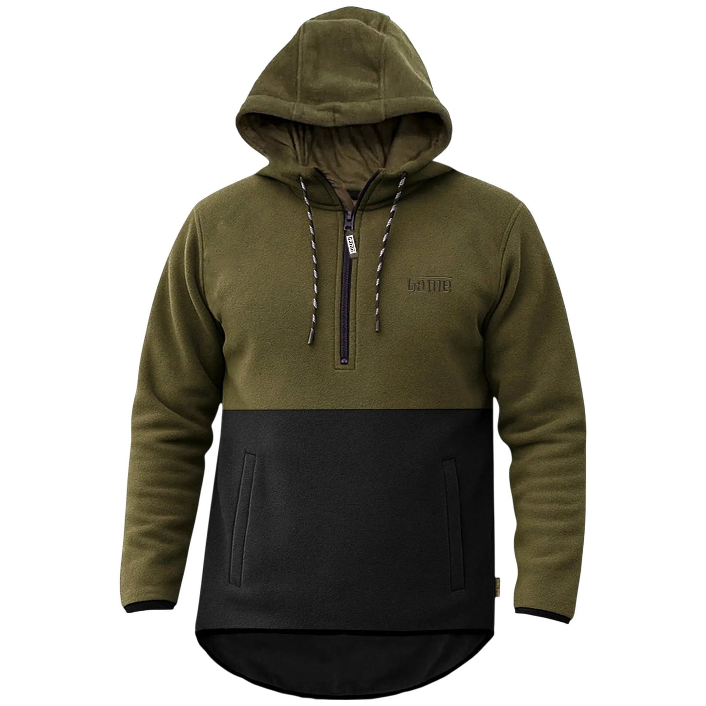 Game Mens Alpine Fleece 1/4 Zip Curved Hoodie by Game Technical Apparel