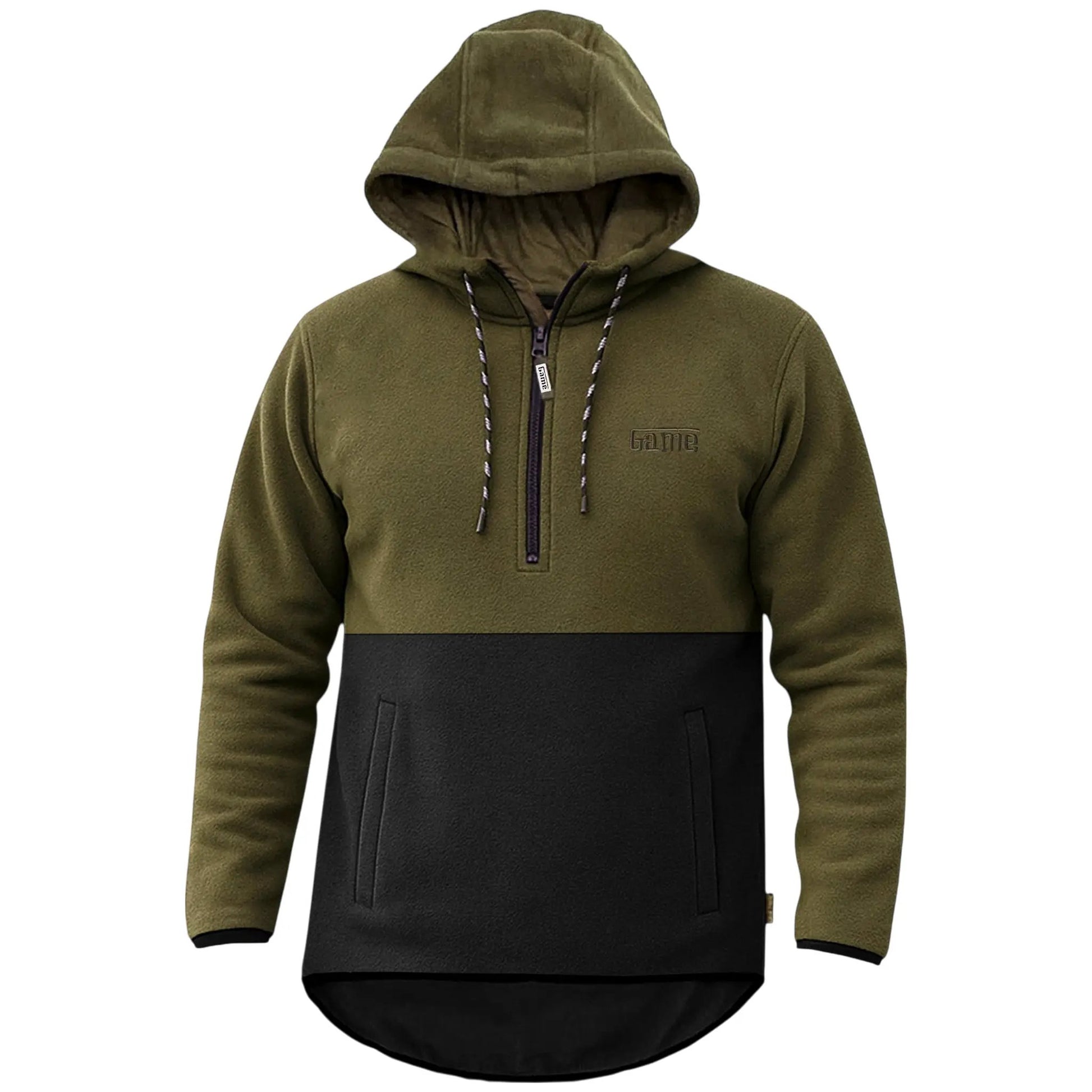 Game Mens Alpine Fleece 1/4 Zip Curved Hoodie by Game Technical Apparel