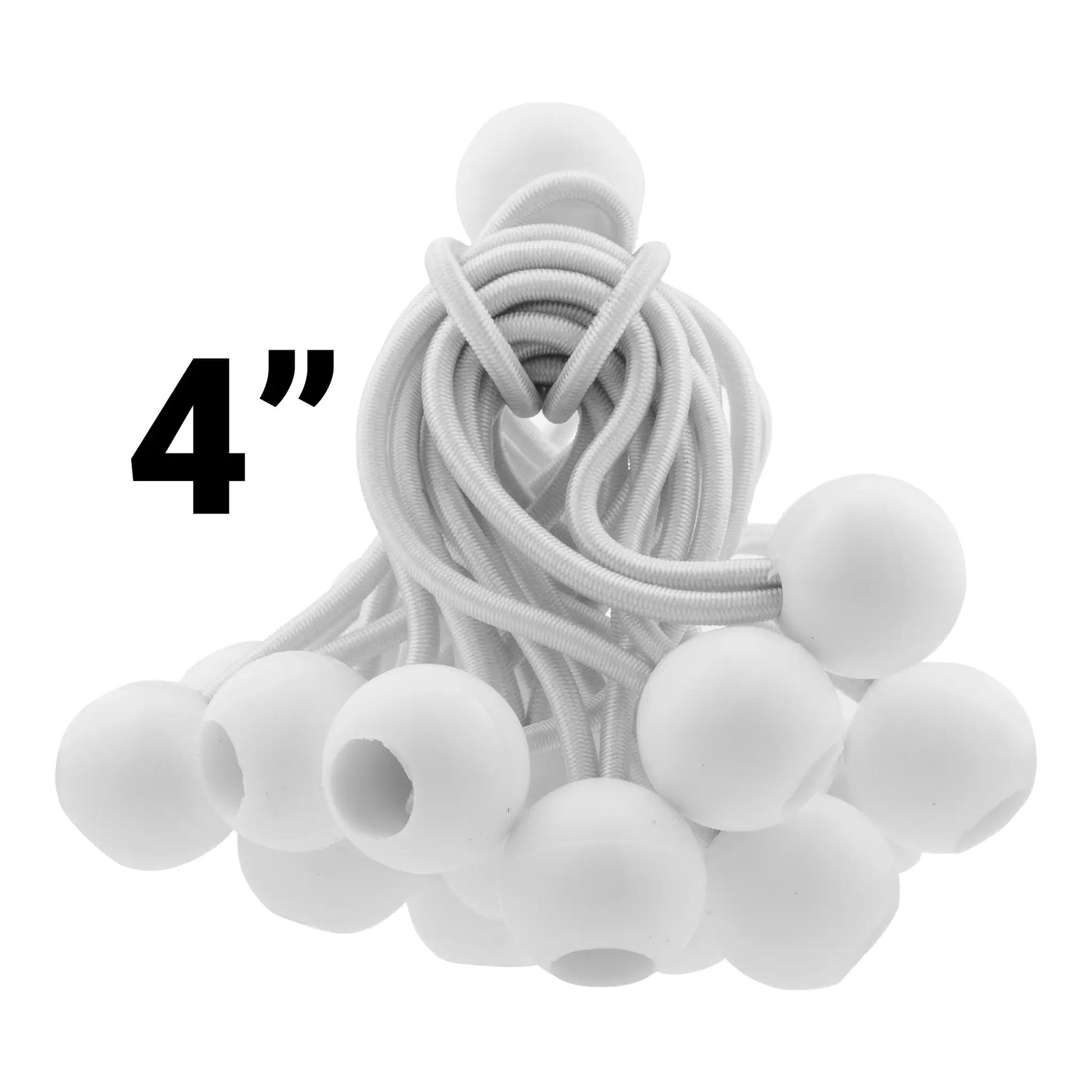 Silver XL-Grade Tarpaulin with 20 x 4" Bungee Balls (White) by AP Supplies