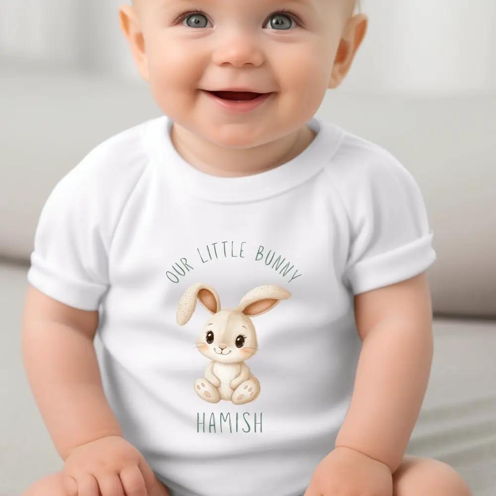 Personalised Our Little Bunny Baby Outfit: Bib, Vest, Baby Grow by Aye Do Gifts