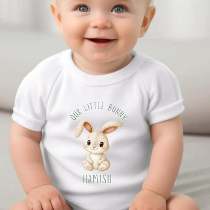 Personalised Our Little Bunny Baby Outfit: Bib, Vest, Baby Grow by Aye Do Gifts