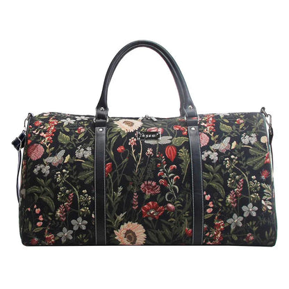 Morning Garden Black - Big Holdall Bag by Signare Tapestry