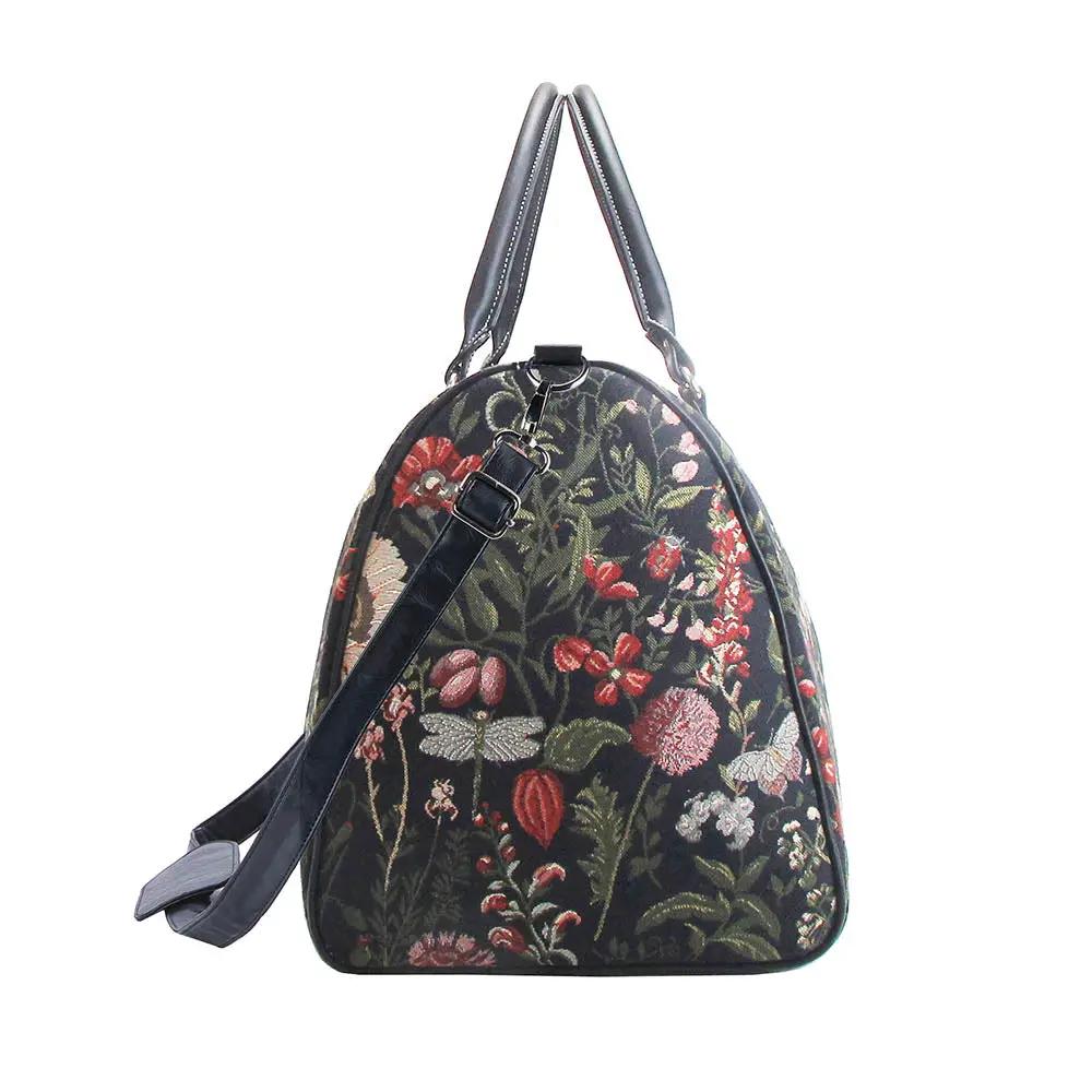 Morning Garden Black - Big Holdall Bag by Signare Tapestry