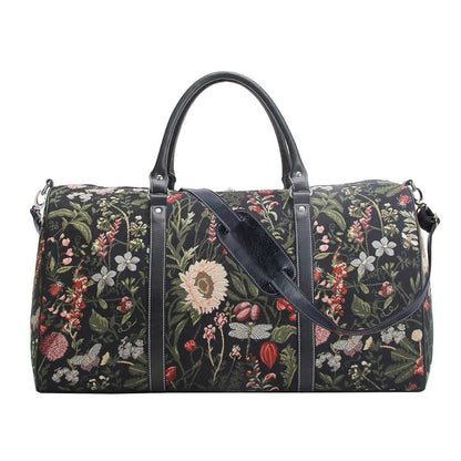 Morning Garden Black - Big Holdall Bag by Signare Tapestry