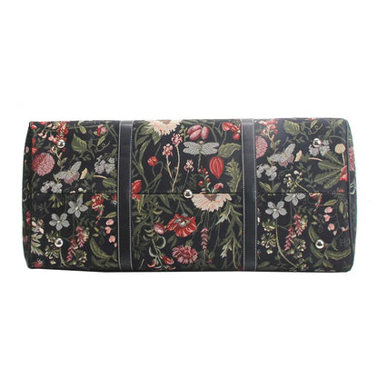 Morning Garden Black - Big Holdall Bag by Signare Tapestry