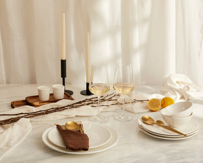 Maeve White Porcelain Round Dinner Plate by WHAT A HOST