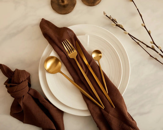 London Gold Cutlery Set – 16 or 24 Piece Stainless Steel Flatware by WHAT A HOST