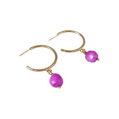 Pink freshwater pearl hoop earrings | by Ifemi Jewels by Ifemi Jewels