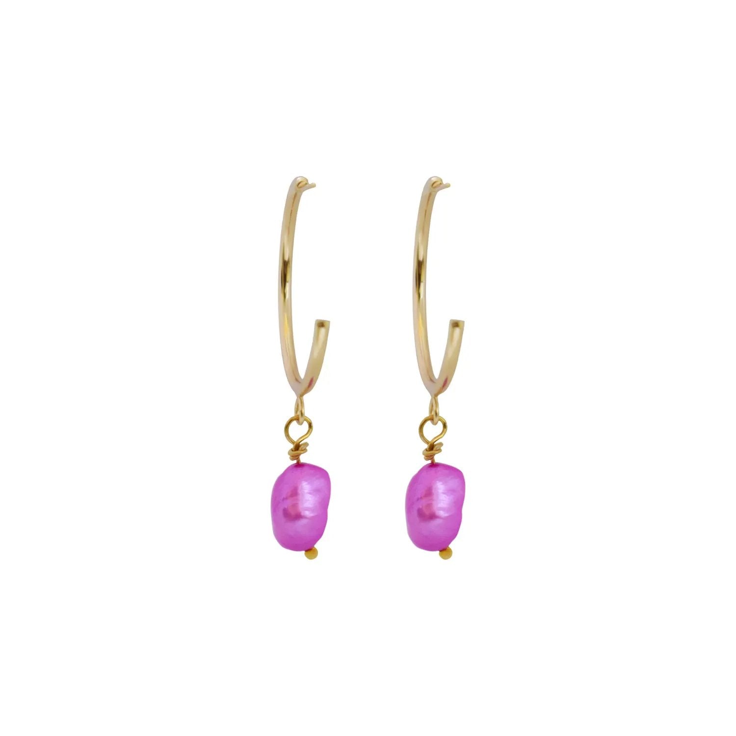 Pink freshwater pearl hoop earrings | by Ifemi Jewels by Ifemi Jewels