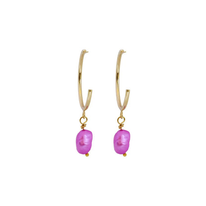 Pink freshwater pearl hoop earrings | by Ifemi Jewels by Ifemi Jewels