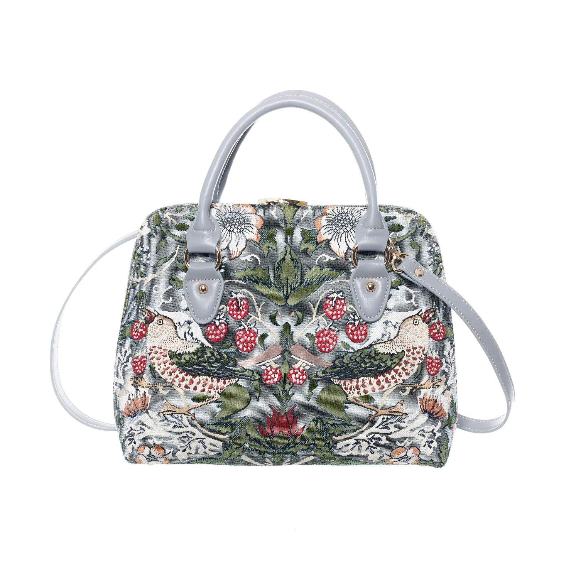 Strawberry Thief Grey - Convertible Bag by Signare Tapestry