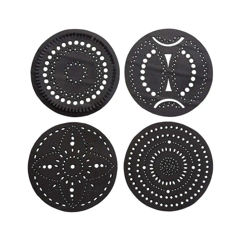 Circle Handcrafted Recycled Rubber Coaster - A set of 2 or 4 by Paguro Upcycle