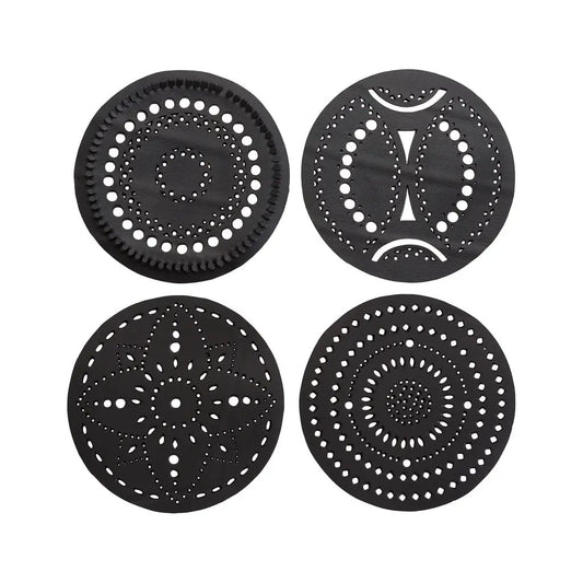 Circle Handcrafted Recycled Rubber Coaster - A set of 2 or 4 by Paguro Upcycle