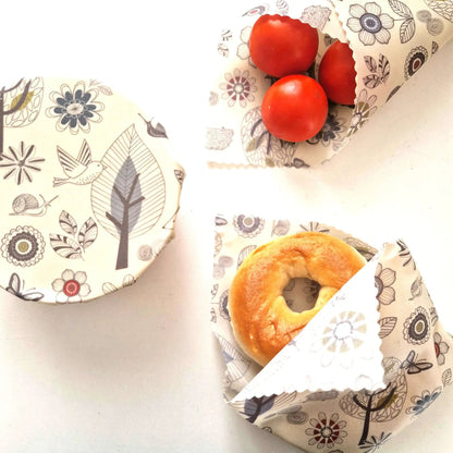 *Set of 3 Handmade Beeswax Wraps | Scandi by Honey Bee Good