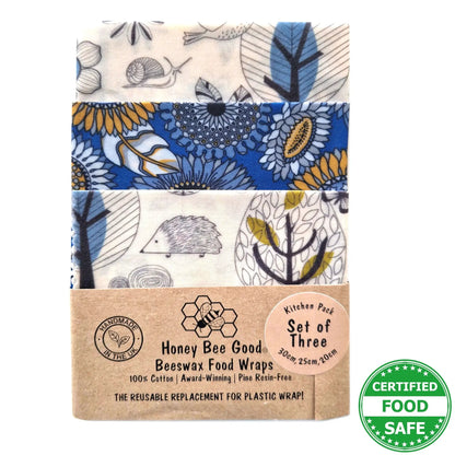 *Set of 3 Handmade Beeswax Wraps | Scandi by Honey Bee Good