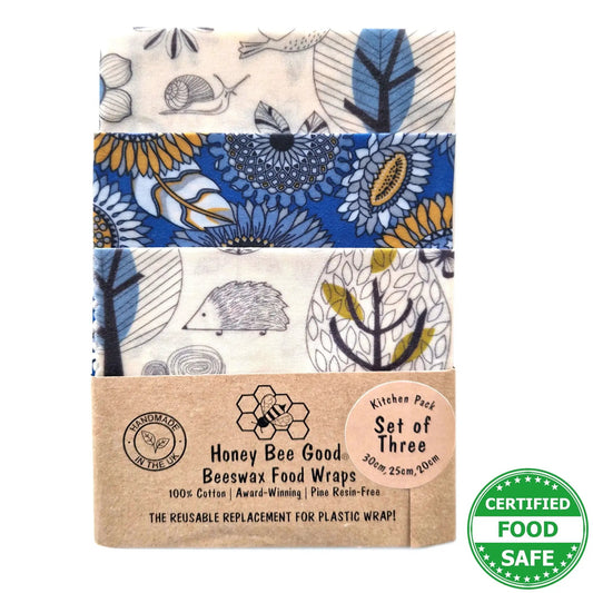 *Set of 3 Handmade Beeswax Wraps | Scandi by Honey Bee Good