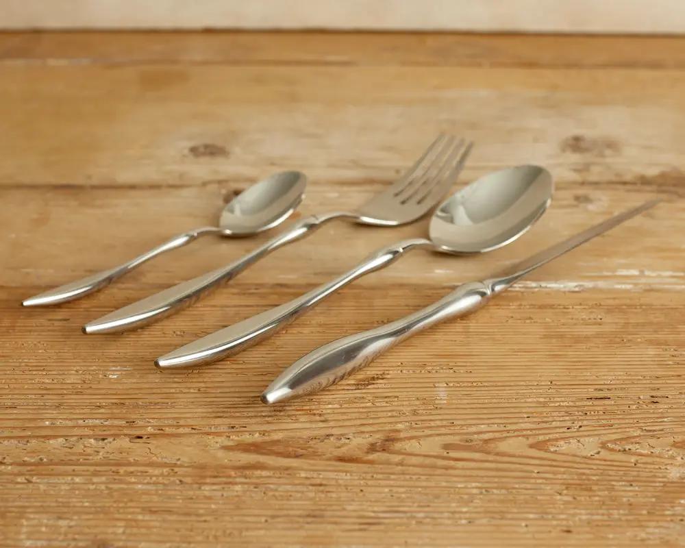 Monaco Silver Cutlery Set – 16 or 24 Piece Stainless Steel Flatware by WHAT A HOST