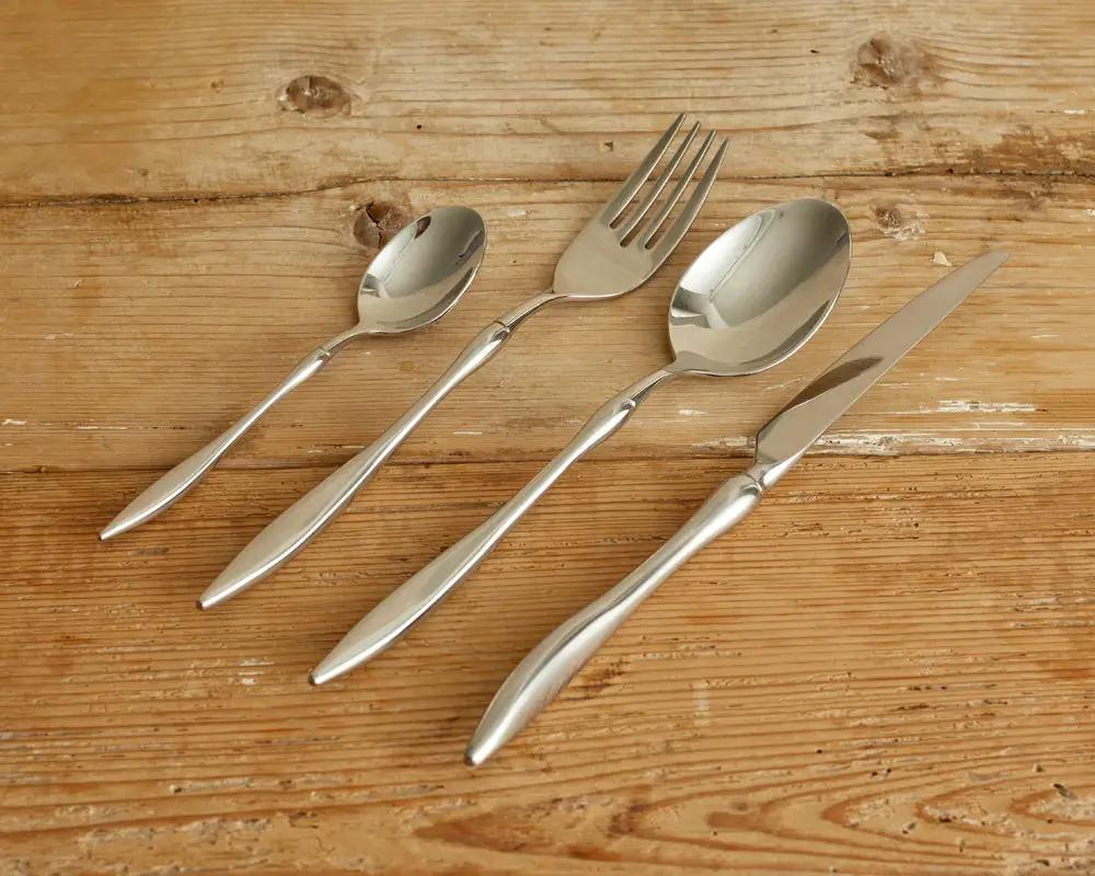 Monaco Silver Cutlery Set – 16 or 24 Piece Stainless Steel Flatware by WHAT A HOST
