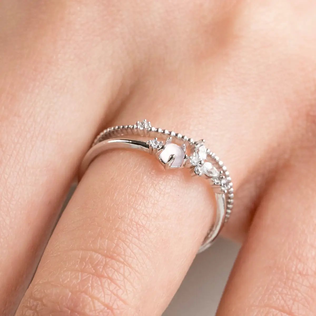 Pink butterfly ring by Nabi London