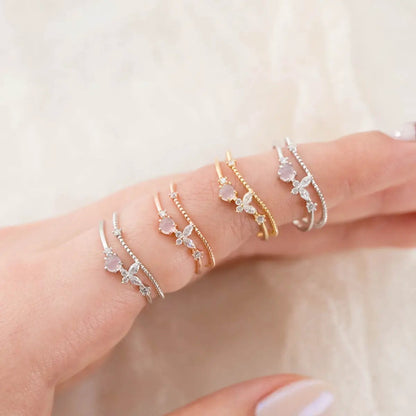Pink butterfly ring by Nabi London