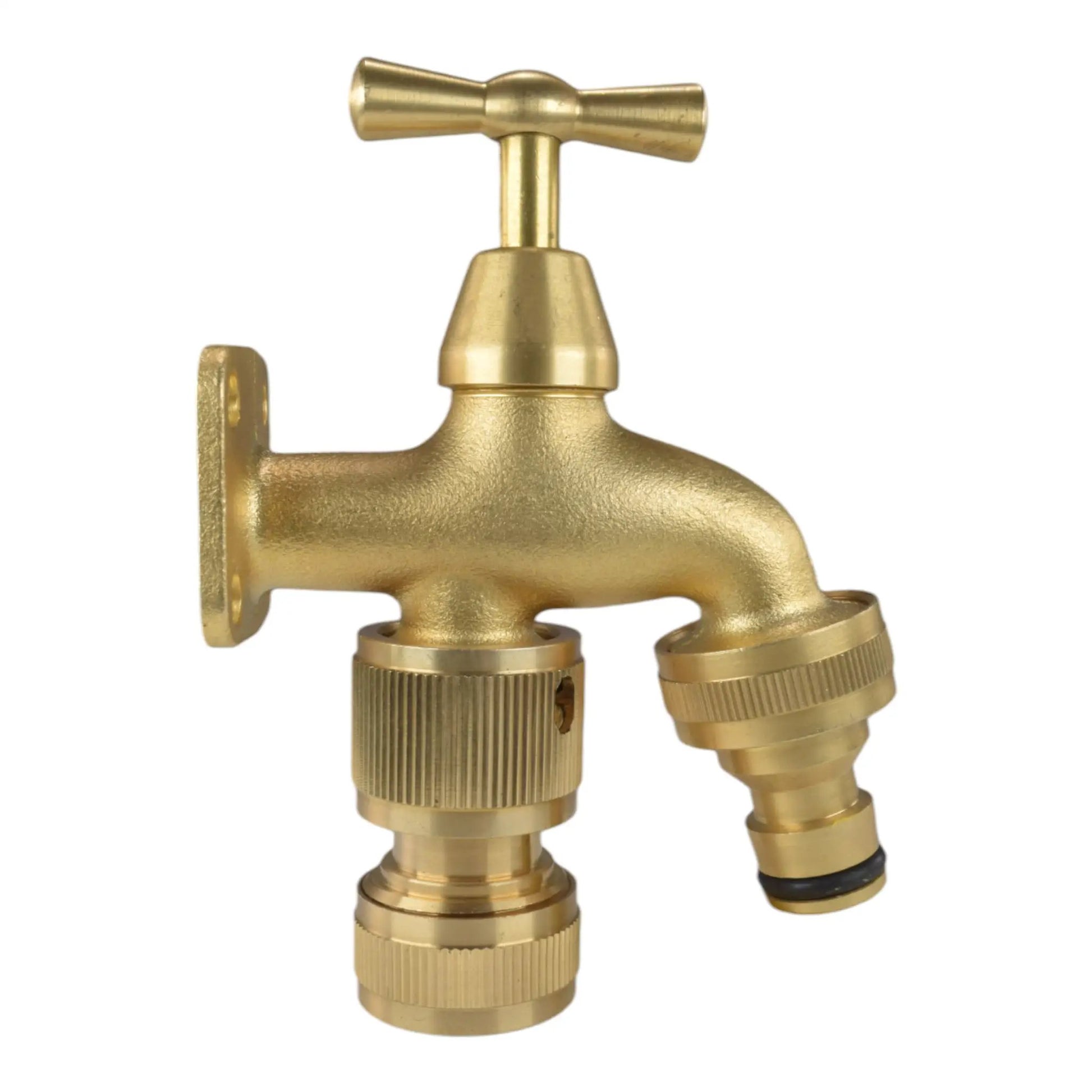 Brass Bib Tap with Quick Connect Inlet and Outlet and Hose Connector by AP Supplies