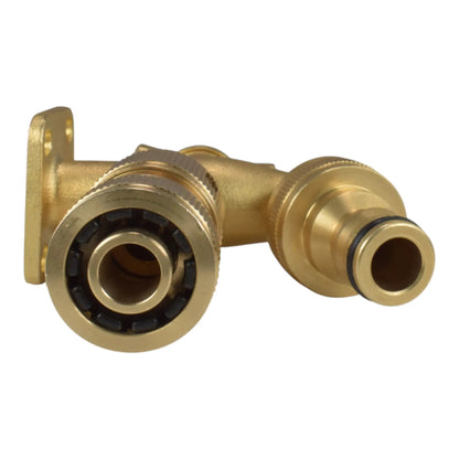 Brass Bib Tap with Quick Connect Inlet and Outlet and Hose Connector by AP Supplies