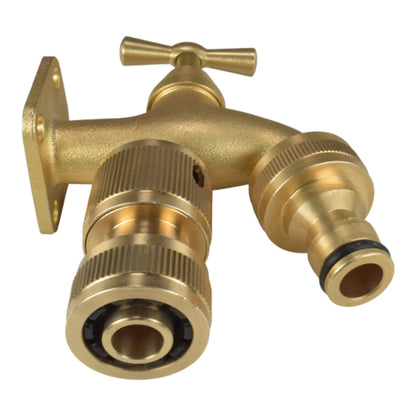 Brass Bib Tap with Quick Connect Inlet and Outlet and Hose Connector by AP Supplies