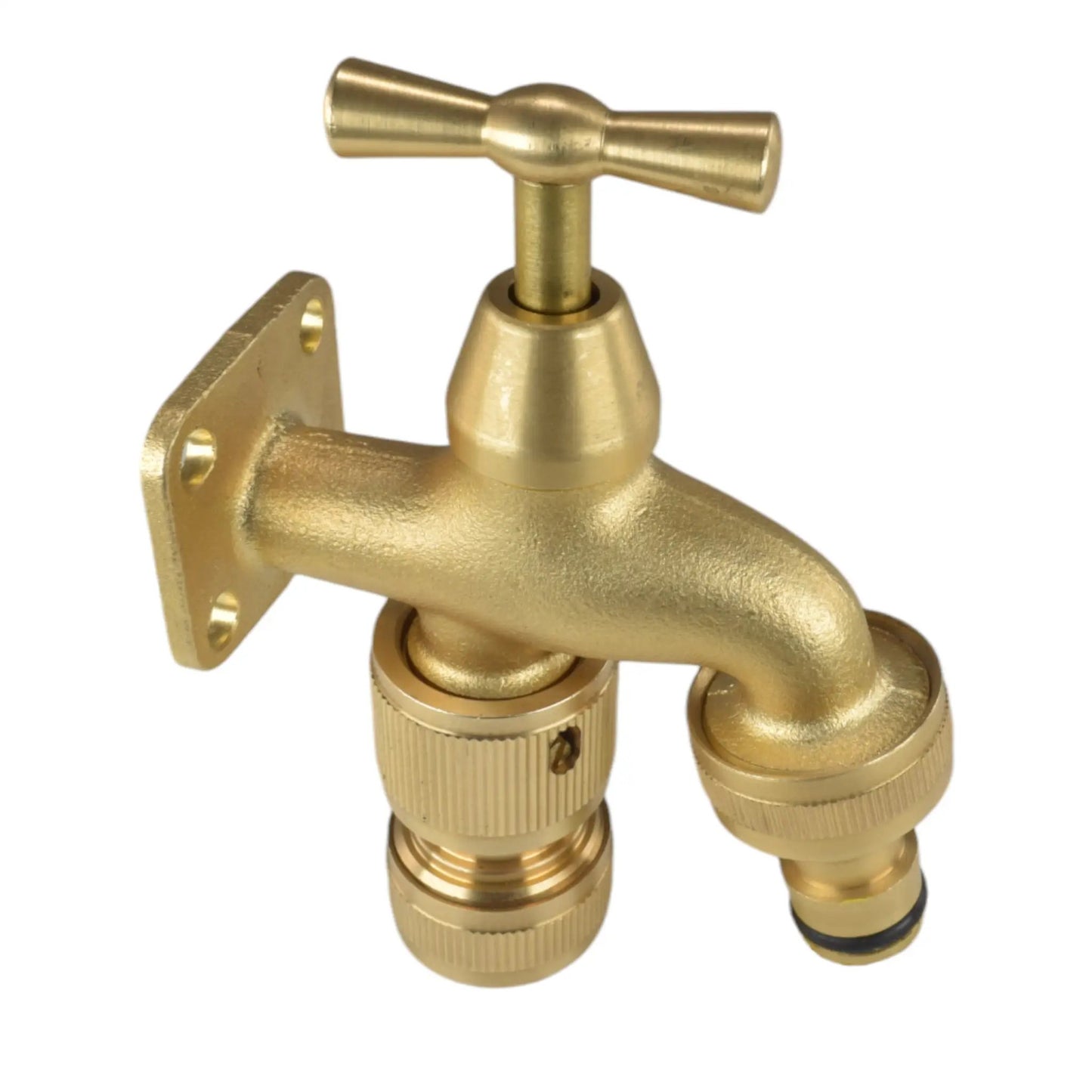 Brass Bib Tap with Quick Connect Inlet and Outlet and Hose Connector by AP Supplies