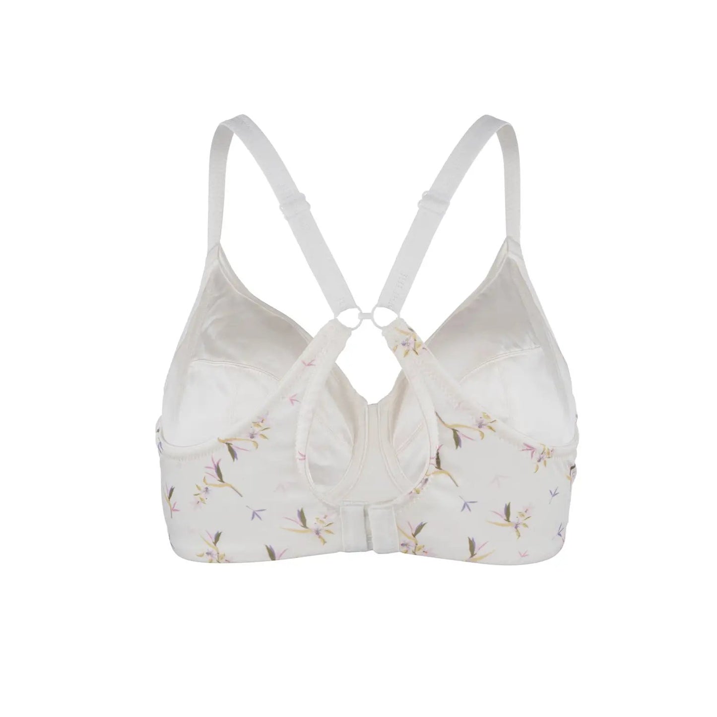 Ditsy Floral - Silk & Organic Cotton Smooth T-Shirt Wireless Bra by Juliemay Lingerie