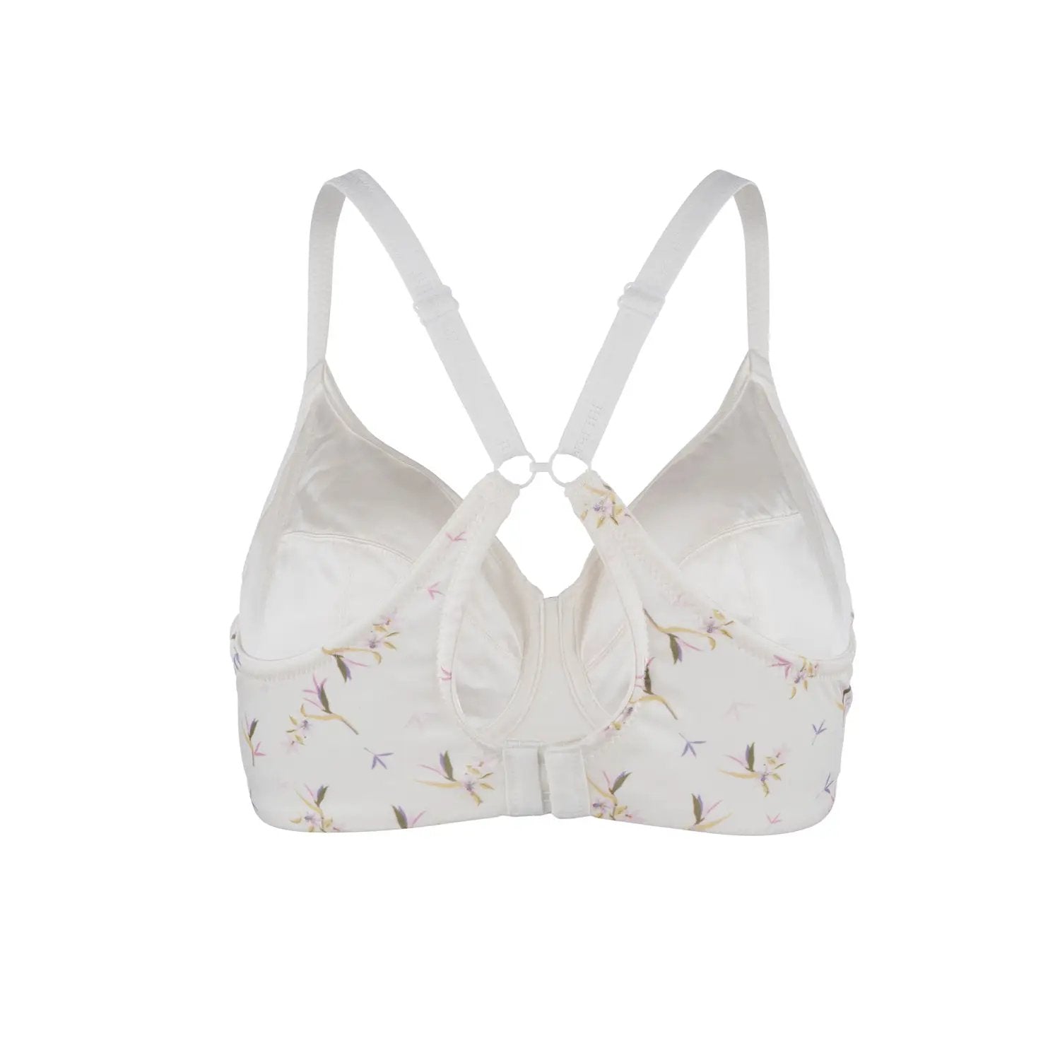Ditsy Floral - Silk & Organic Cotton Smooth T-Shirt Wireless Bra by Juliemay Lingerie