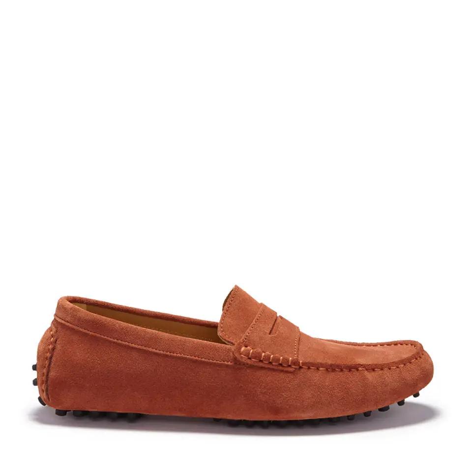 Penny Driving Loafers, rust suede by Hugs & Co.