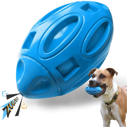 Durable Rubber Squeaky Rugby Dog Ball