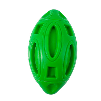 Durable Rubber Squeaky Rugby Dog Ball
