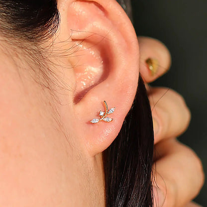 Cubic branch climber earrings by Nabi London