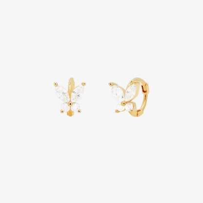 Crystal Butterfly Huggie Earring by Nabi London