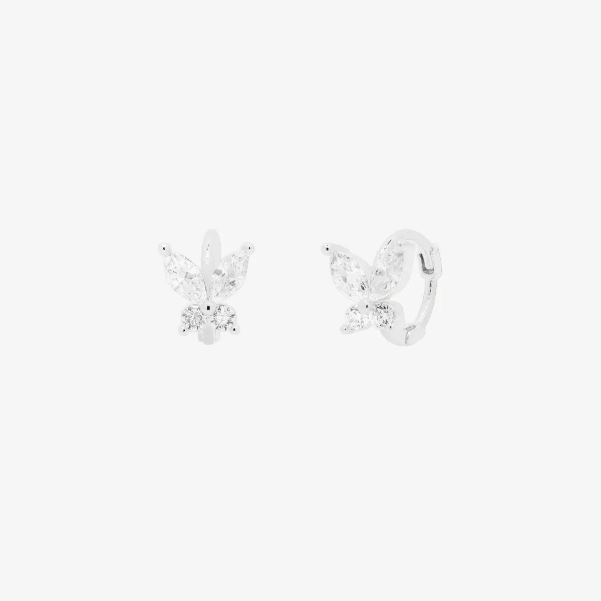Crystal Butterfly Huggie Earring by Nabi London