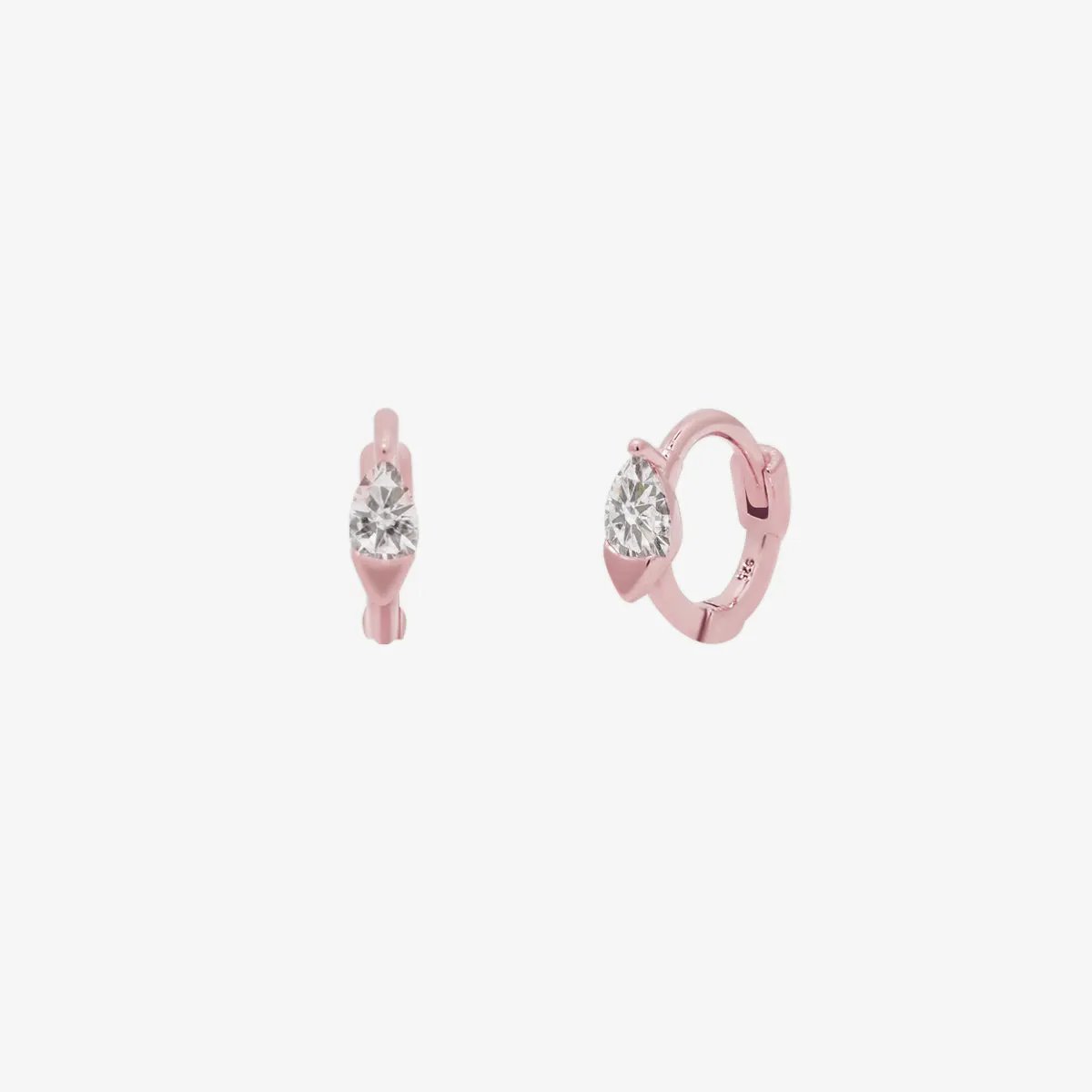 Teardrop Cubic Huggie Earring by Nabi London