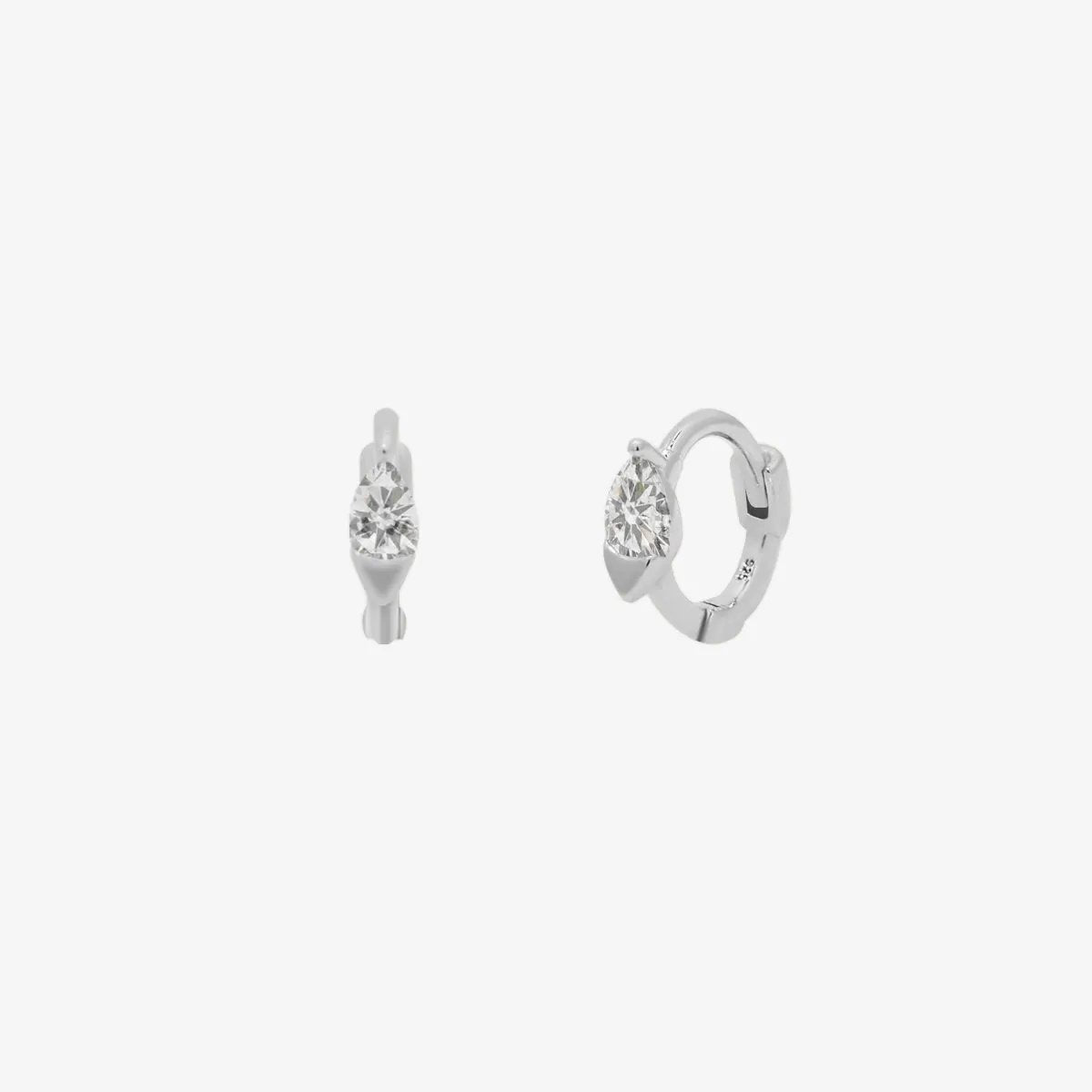 Teardrop Cubic Huggie Earring by Nabi London