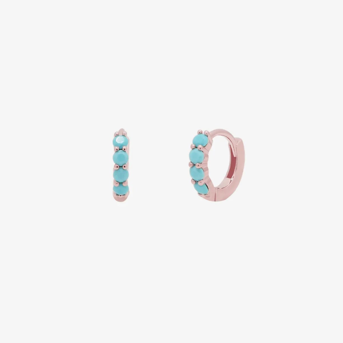 Turquoise Pave Huggie Earring by Nabi London