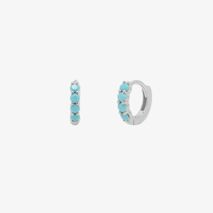 Turquoise Pave Huggie Earring by Nabi London