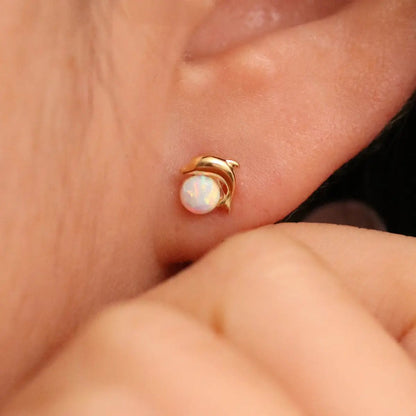 Opal Dolphin earrings by Nabi London