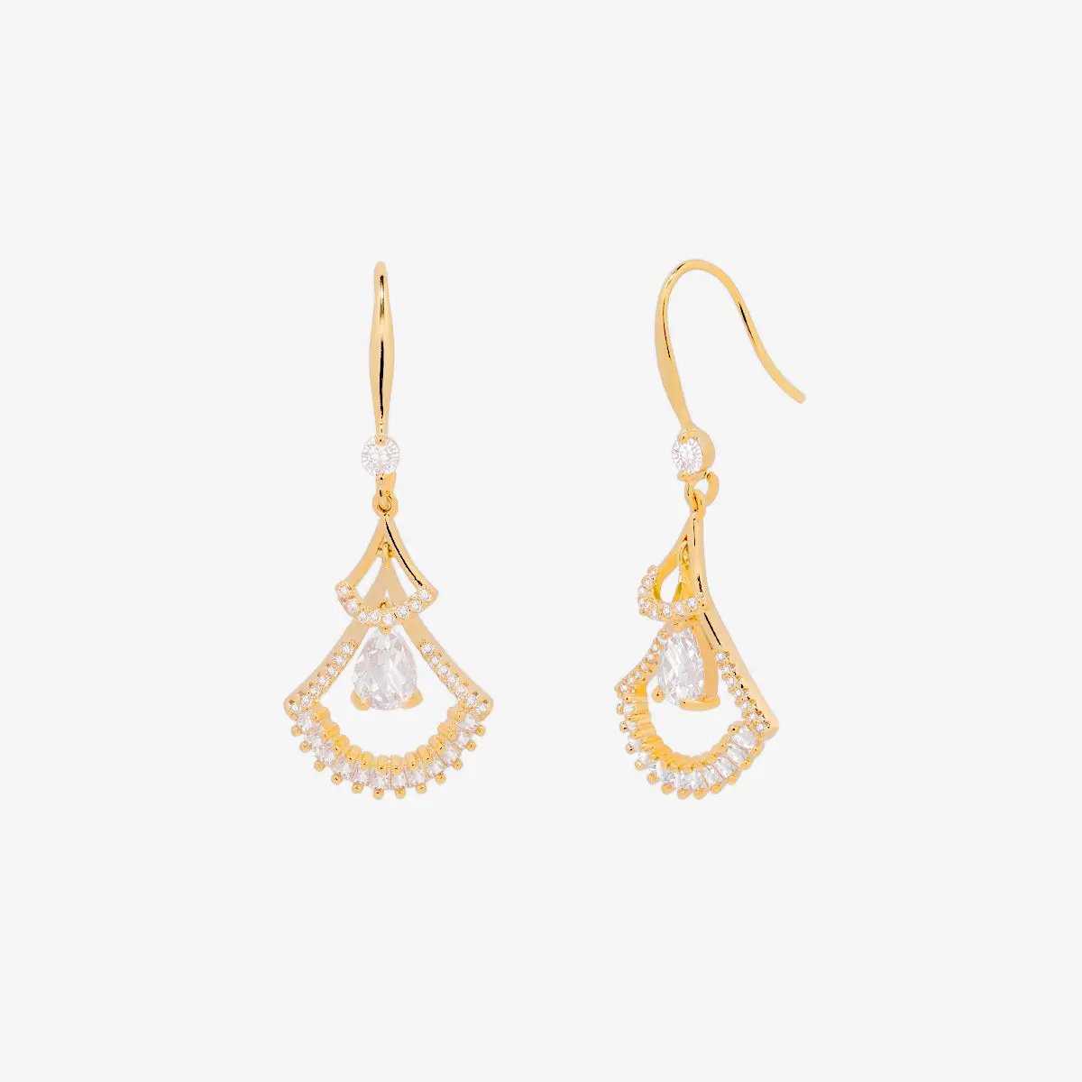 cubic hook drop earrings by Nabi London