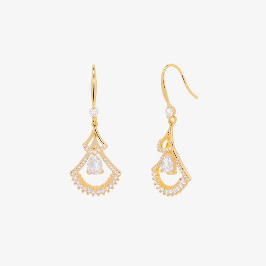 cubic hook drop earrings by Nabi London
