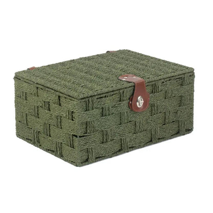 Twisted Green Paper Storage Basket by Red Hamper