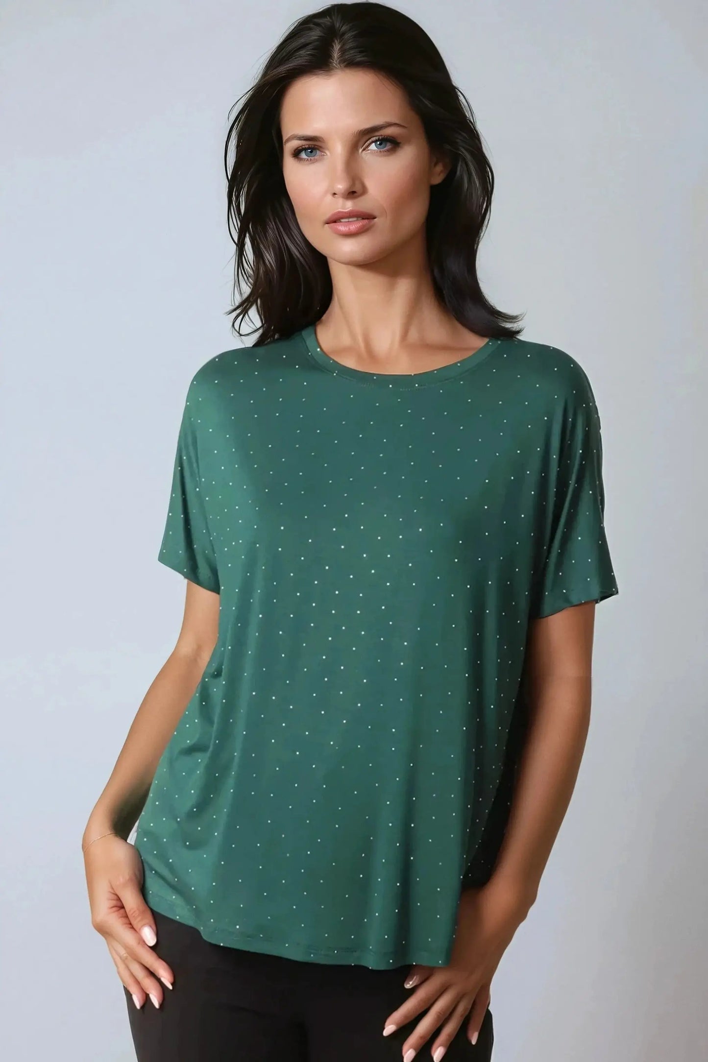Green Embellished Round Neck T-Shirt by Aftershock London