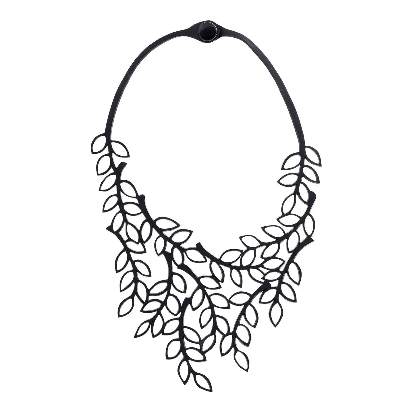 Evergreen Leaf Recycled Rubber Necklace by Paguro Upcycle